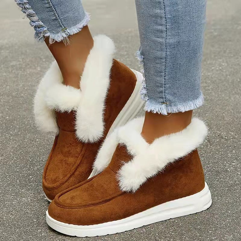 Women's Shoes  Winter New Large Size Women's Shoes 35-43 Low-top Casual Suede Women's Cotton Shoes