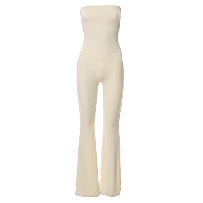 Pantalon une pièce décontracté pour femmes, couleur unie, sans manches, sans bretelles, dos, mode décontractée, nouvelle collection automne 