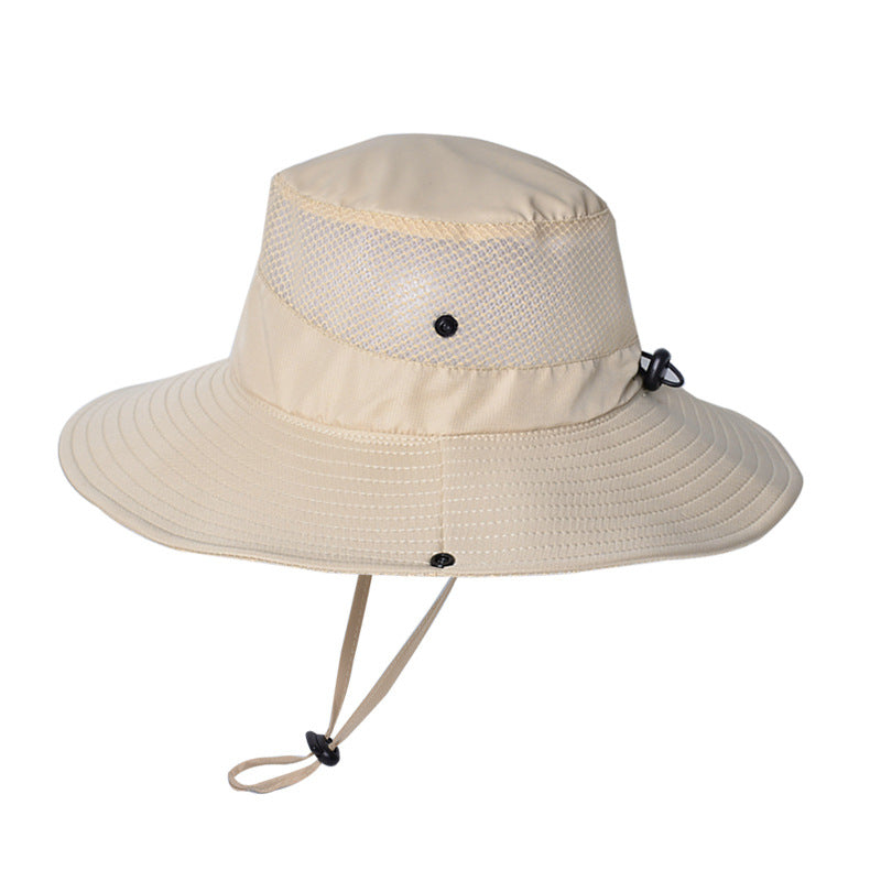 8166 Summer Sunscreen Fisherman Hat Men's Big Brim Hat Women's Outdoor Mountaineering And Fishing Sunshade Breathable Sun Hat