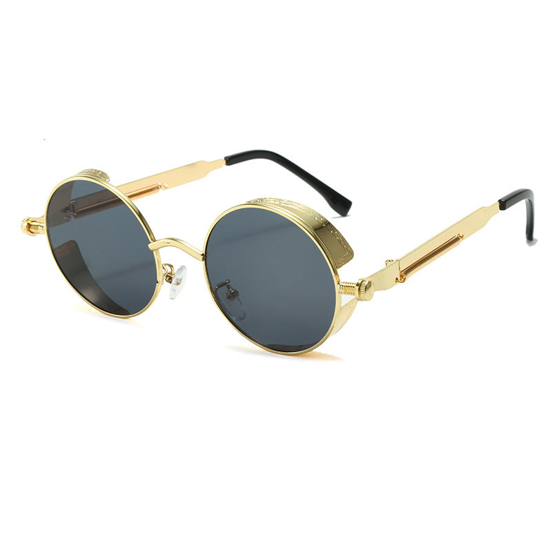 258 Punk Fashion New Sunglasses Trendy Sunglasses Steam Sunglasses Male Spring Mirror Legs