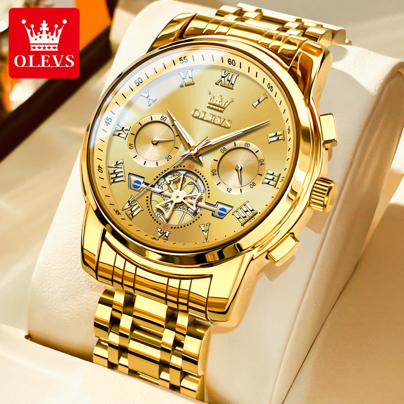 Multi-functional Waterproof Quartz Watch Luminous Non-mechanical Watch Men's Watch Male