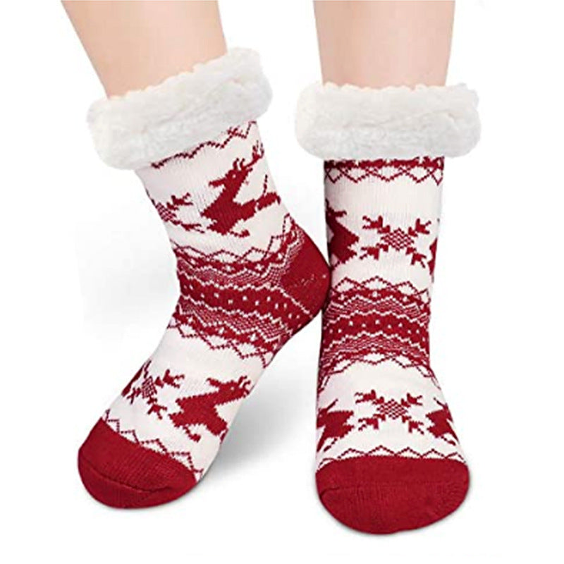 WINTER Socks Children Floor Socks Adult Plus Velvet Snow