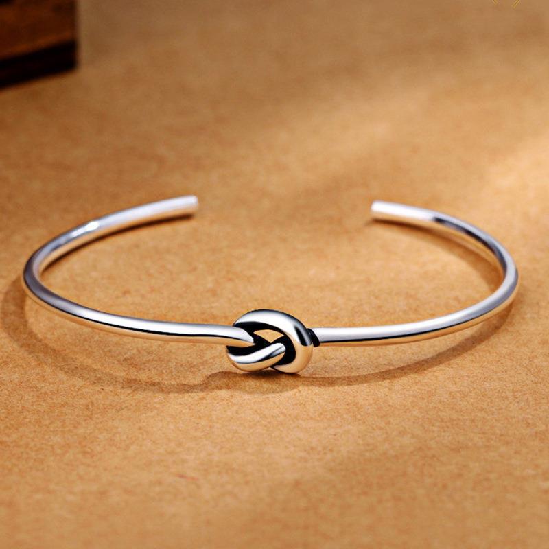 Europe And America Retro Braided Twist Open Bracelet Copper Silver Plated Bracelet Men's Geometric Bracelet Wholesale