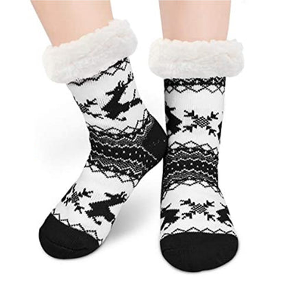 Chaussettes HIVER Chaussettes de sol pour enfants Adultes Plus Velours Neige 