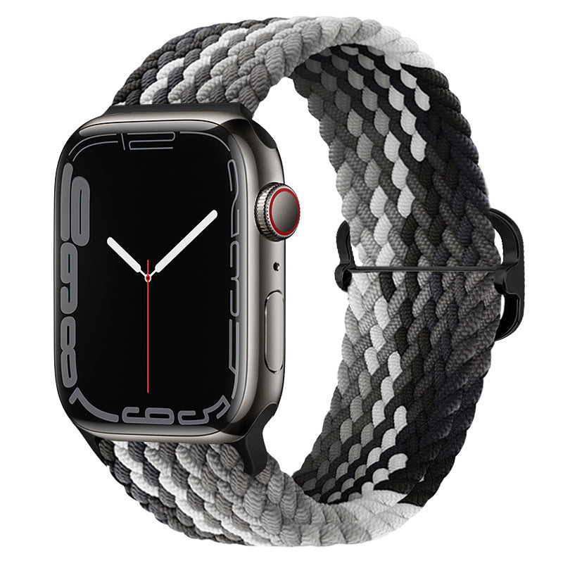 Casual Nylon Braided Elastic Integrated Sliding Buckle Iwatch Watch Strap