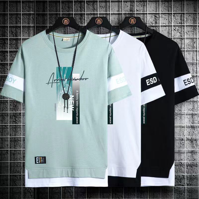 Summer White Half-sleeved Men's T-shirt Tide Brand Trendy Student Clothes