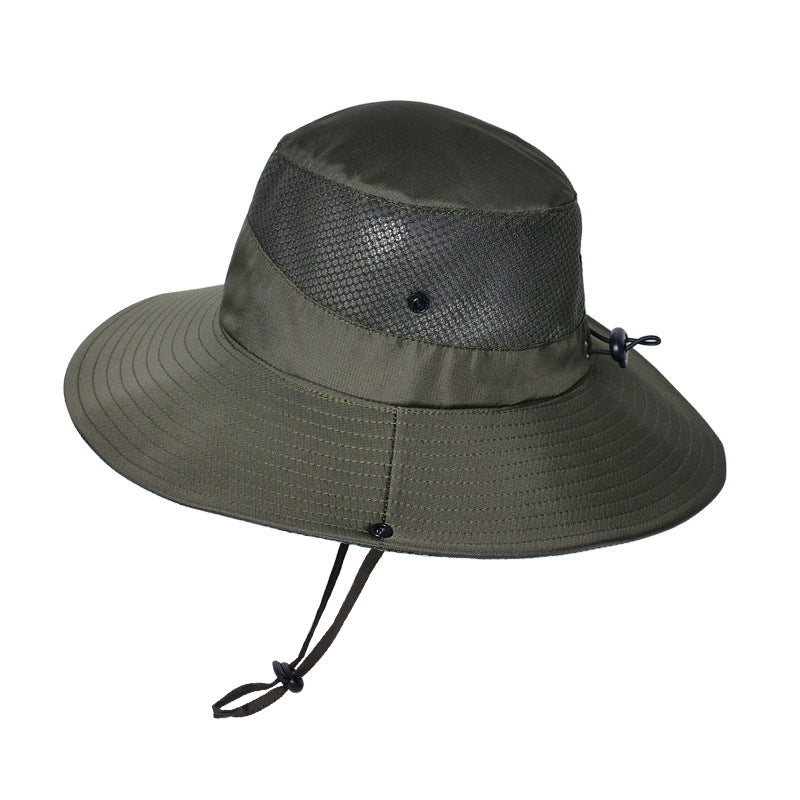 8166 Summer Sunscreen Fisherman Hat Men's Big Brim Hat Women's Outdoor Mountaineering And Fishing Sunshade Breathable Sun Hat