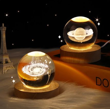 Crystal Lights Glowing Planetary Galaxy Astronaut Ball Night Lights